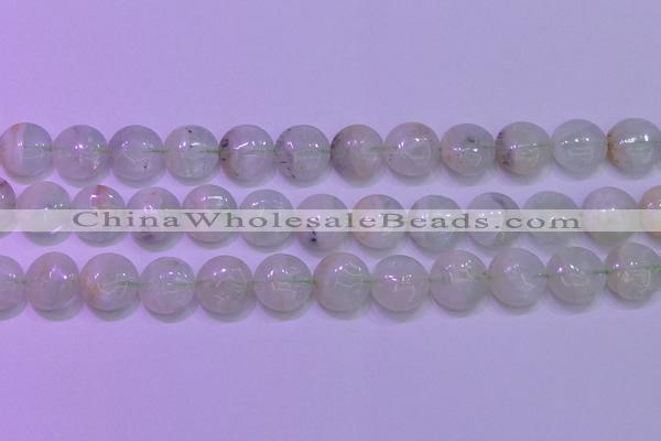 CFL1210 15.5 inches 14mm flat round green fluorite gemstone beads