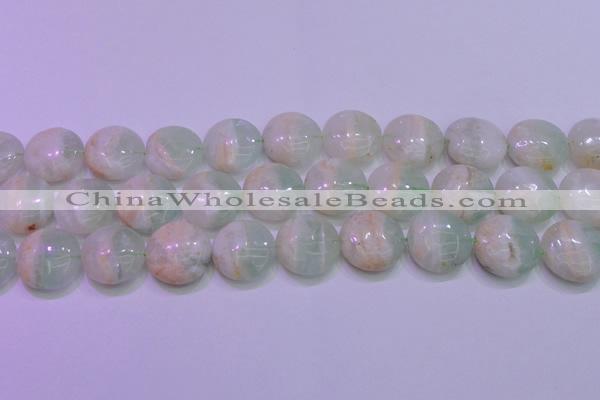 CFL1212 15.5 inches 18mm flat round green fluorite gemstone beads