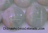 CFL1214 15.5 inches 25mm flat round green fluorite gemstone beads