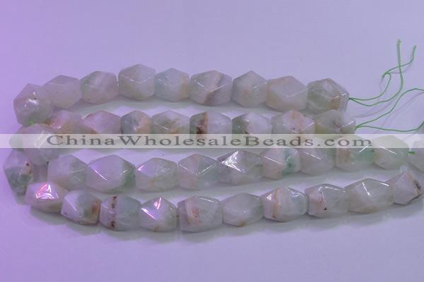 CFL1229 15.5 inches 13*18mm - 15*20mm faceted nuggets green fluorite beads