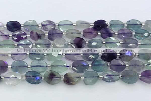 CFL1231 15.5 inches 8*10mm faceted oval fluorite beads