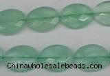 CFL125 15.5 inches 12*16mm faceted oval green fluorite beads