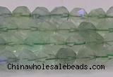 CFL1401 15.5 inches 6mm faceted nuggets green fluorite beads