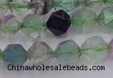 CFL1408 15.5 inches 10mm faceted nuggets fluorite gemstone beads