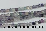 CFL150 15.5 inches 4mm round natural fluorite gemstone beads wholesale