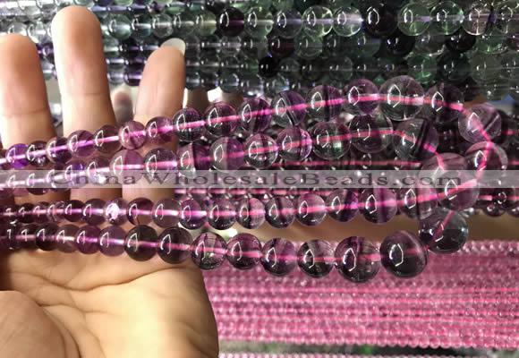 CFL1504 15.5 inches 6mm - 14mm round rainbow fluorite gemstone beads