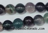 CFL153 15.5 inches 12mm round natural fluorite gemstone beads wholesale