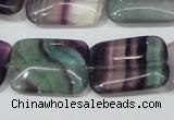 CFL173 15.5 inches 18*25mm rectangle natural fluorite beads wholesale