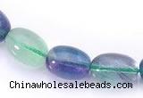 CFL25 A- grade 10*14mm egg-shaped natural fluorite gemstone bead