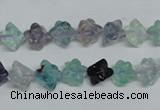 CFL302 15.5 inches 8*8mm carved cube natural fluorite beads