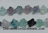 CFL303 15.5 inches 10*10mm carved cube natural fluorite beads