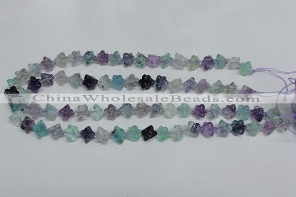 CFL304 15.5 inches 12*12mm carved cube natural fluorite beads