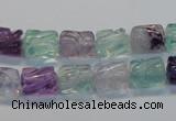 CFL305 15.5 inches 8*10mm carved column natural fluorite beads