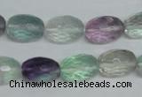 CFL307 15.5 inches 10*14mm faceted rice natural fluorite beads