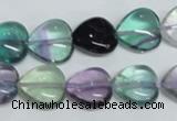 CFL316 15.5 inches 12*12mm heart natural fluorite beads wholesale