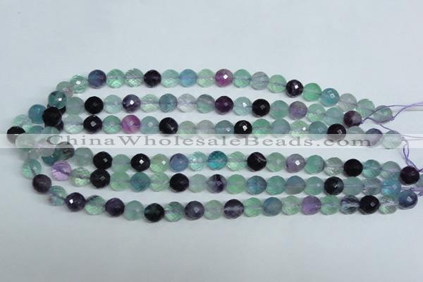 CFL325 15.5 inches 10mm faceted round natural fluorite beads