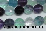 CFL326 15.5 inches 12mm faceted round natural fluorite beads