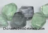 CFL331 15.5 inches 14*18mm faceted nugget natural fluorite beads