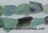 CFL333 15.5 inches 12*18mm nugget natural fluorite beads wholesale