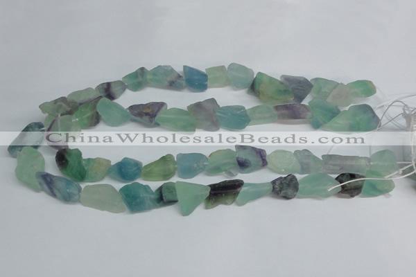 CFL333 15.5 inches 12*18mm nugget natural fluorite beads wholesale