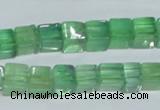 CFL338 15.5 inches 8*8mm cube natural green fluorite beads