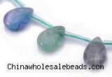 CFL34 5*8mm teardrop B grade natural fluorite beads Wholesale