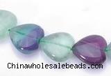 CFL40 12*12mm B grade heart natural fluorite gemstone beads