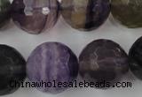 CFL408 15.5 inches 20mm faceted round rainbow fluorite beads