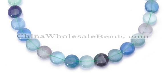 CFL43 flat round 12*12mm B grade natural fluorite bead Wholesale