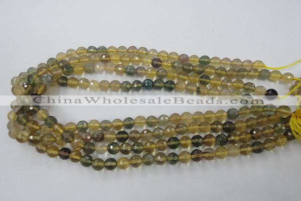 CFL453 15.5 inches 8mm faceted round rainbow fluorite beads