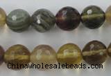 CFL455 15.5 inches 12mm faceted round rainbow fluorite beads