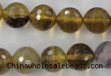 CFL456 15.5 inches 14mm faceted round rainbow fluorite beads