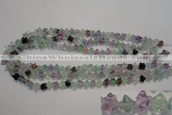 CFL480 15.5 inches 6*6mm carved cube natural fluorite beads