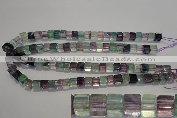 CFL489 15.5 inches 8*8mm cube natural fluorite beads