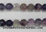 CFL500 15.5 inches 8mm faceted round fluorite beads wholesale