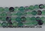 CFL51 15.5 inches 6mm faceted round AB grade natural fluorite beads