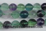CFL53 15.5 inches 10mm faceted round AB grade natural fluorite beads