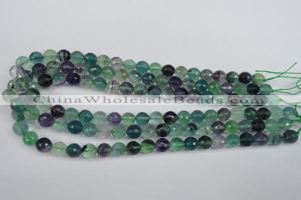 CFL53 15.5 inches 10mm faceted round AB grade natural fluorite beads