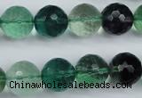 CFL65 15.5 inches 14mm faceted round A grade natural fluorite beads