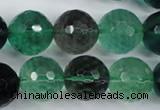 CFL66 15.5 inches 16mm faceted round A grade natural fluorite beads