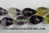 CFL766 15.5 inches 10*16mm teardrop rainbow fluorite gemstone beads