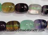 CFL772 15.5 inches 12*16mm drum rainbow fluorite gemstone beads