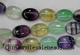 CFL775 15.5 inches 10*14mm oval rainbow fluorite gemstone beads