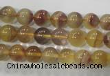 CFL802 15.5 inches 8mm round yellow fluorite gemstone beads