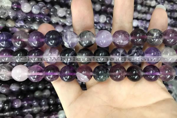 CFL914 15.5 inches 12mm round purple fluorite beads wholesale