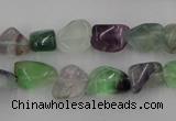 CFL951 15.5 inches 9*12mm nuggets natural fluorite beads wholesale