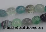 CFL952 15.5 inches 11*12mm nuggets natural fluorite beads wholesale