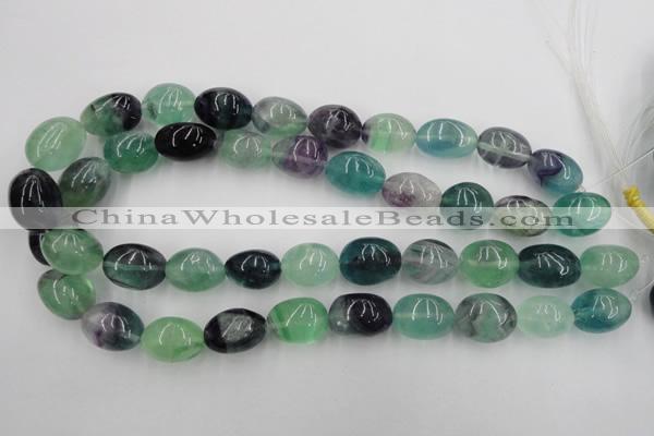 CFL953 15.5 inches 15*20mm nuggets natural fluorite beads wholesale