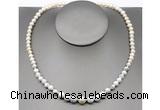 CFN104 potato white freshwater pearl & white howlite necklace, 16 - 24 inches