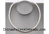 CFN21 7mm - 8mm potato white freshwater pearl necklace, 16 - 54 inches